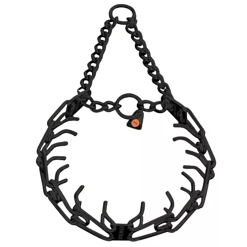 Herm. Sprenger® ULTRA-PLUS Black Stainless Dog Training Collar with Center Plate and Assembly Chain and 2 Rings Product image